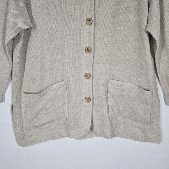 Vtg Campagnie Internationale Express Jacket Linen Blend Pockets Button Front | M - Picture 4 of 14